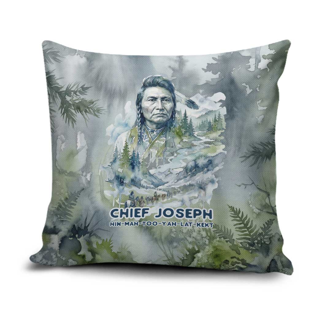 Chief Joseph Native American Pillow Cover Tribal Heart Symbol Inspirational Quote Will Fight No More Forever - Wonder Print Shop