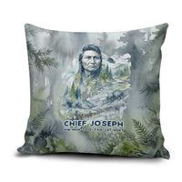 Chief Joseph Native American Pillow Cover Tribal Heart Symbol Inspirational Quote Will Fight No More Forever - Wonder Print Shop