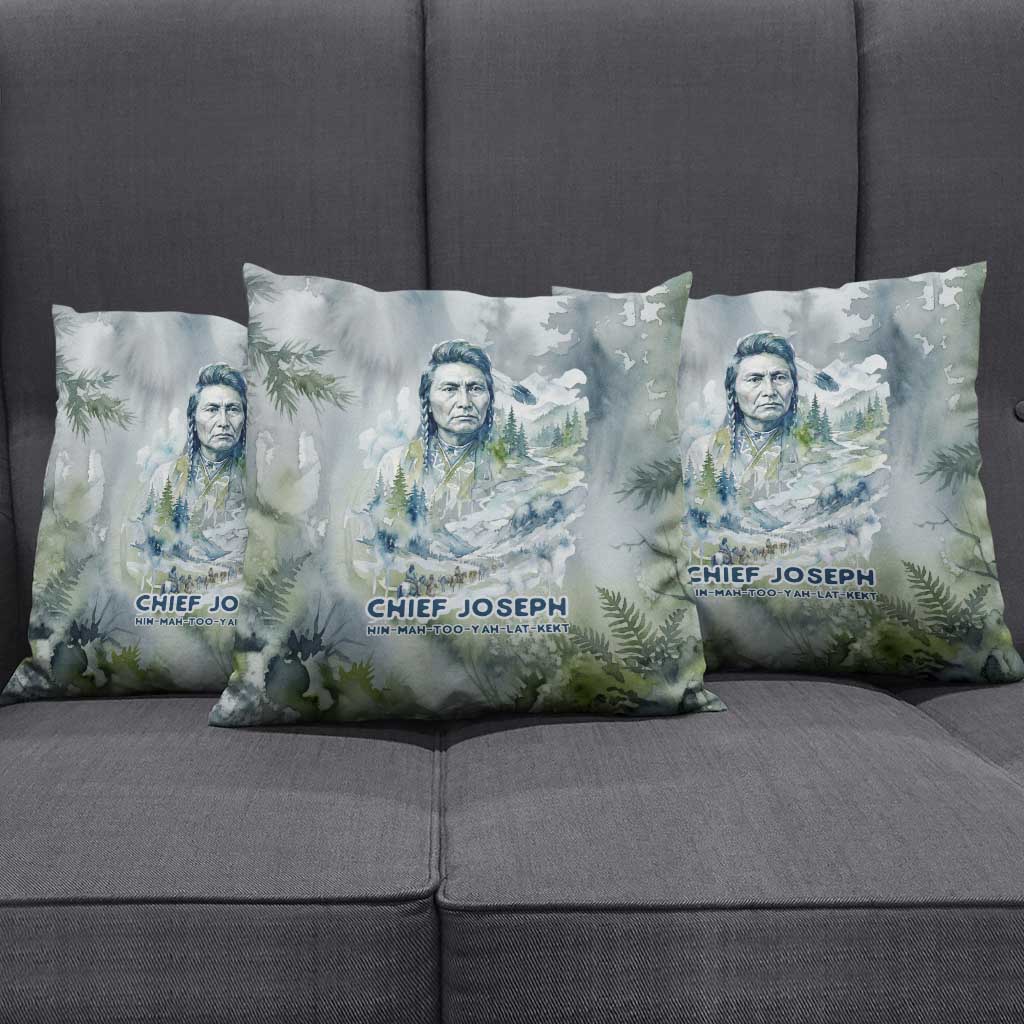 Chief Joseph Native American Pillow Cover Tribal Heart Symbol Inspirational Quote Will Fight No More Forever - Wonder Print Shop