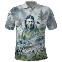 Chief Joseph Native American Polo Shirt Tribal Heart Symbol Inspirational Quote Will Fight No More Forever - Wonder Print Shop