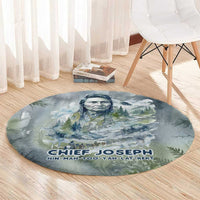 Chief Joseph Native American Round Carpet Tribal Heart Symbol Inspirational Quote Will Fight No More Forever - Wonder Print Shop