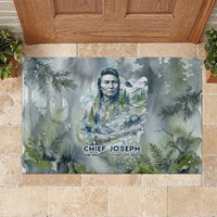 Chief Joseph Native American Rubber Doormat Tribal Heart Symbol Inspirational Quote Will Fight No More Forever - Wonder Print Shop