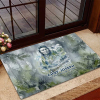 Chief Joseph Native American Rubber Doormat Tribal Heart Symbol Inspirational Quote Will Fight No More Forever - Wonder Print Shop