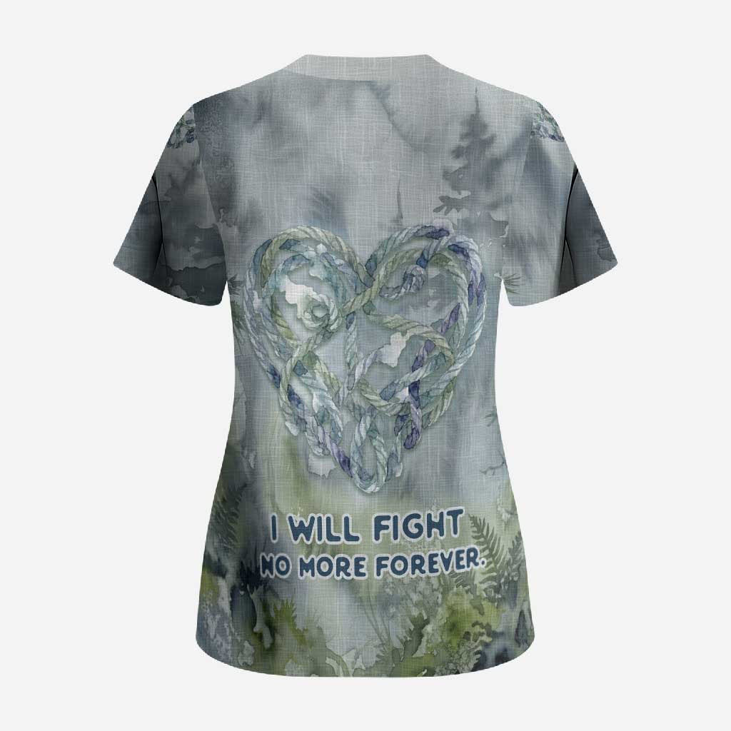 Chief Joseph Native American Scrub Top Tribal Heart Symbol Inspirational Quote Will Fight No More Forever - Wonder Print Shop