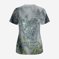 Chief Joseph Native American Scrub Top Tribal Heart Symbol Inspirational Quote Will Fight No More Forever - Wonder Print Shop