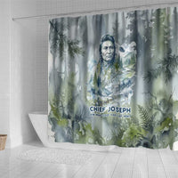 Chief Joseph Native American Shower Curtain Tribal Heart Symbol Inspirational Quote Will Fight No More Forever - Wonder Print Shop