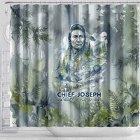 Chief Joseph Native American Shower Curtain Tribal Heart Symbol Inspirational Quote Will Fight No More Forever - Wonder Print Shop