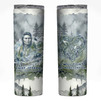 Chief Joseph Native American Skinny Tumbler Tribal Heart Symbol Inspirational Quote Will Fight No More Forever - Wonder Print Shop