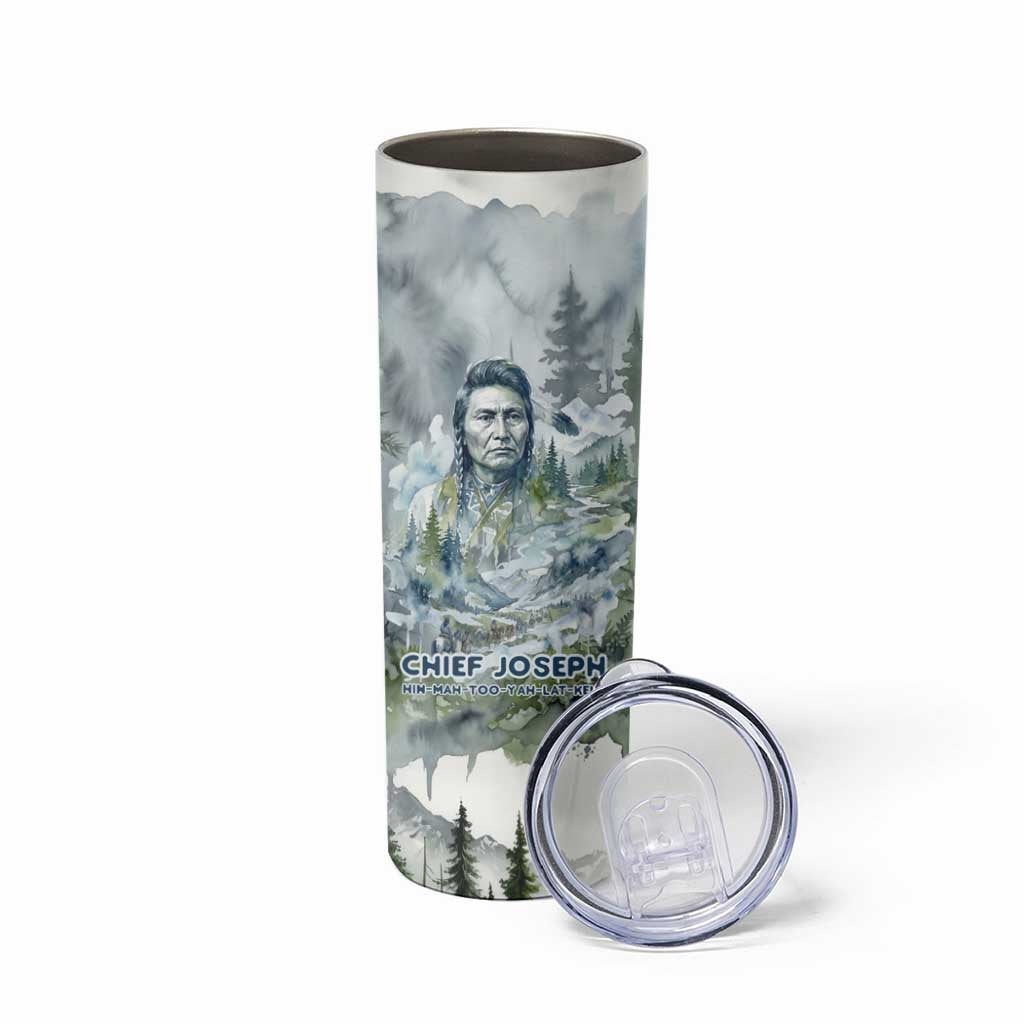 Chief Joseph Native American Skinny Tumbler Tribal Heart Symbol Inspirational Quote Will Fight No More Forever - Wonder Print Shop