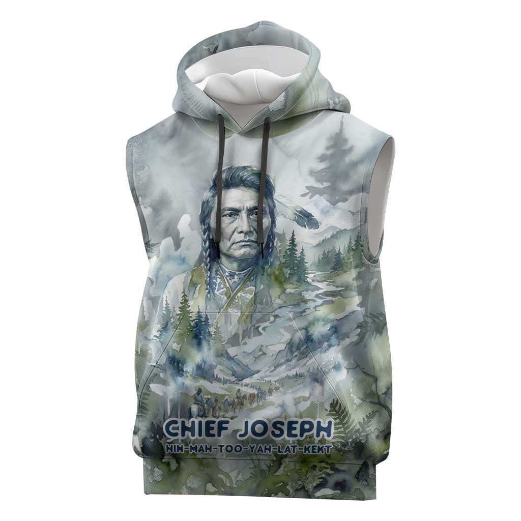 Chief Joseph Native American Sleeveless Hoodie Tribal Heart Symbol Inspirational Quote Will Fight No More Forever - Wonder Print Shop