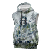 Chief Joseph Native American Sleeveless Hoodie Tribal Heart Symbol Inspirational Quote Will Fight No More Forever - Wonder Print Shop