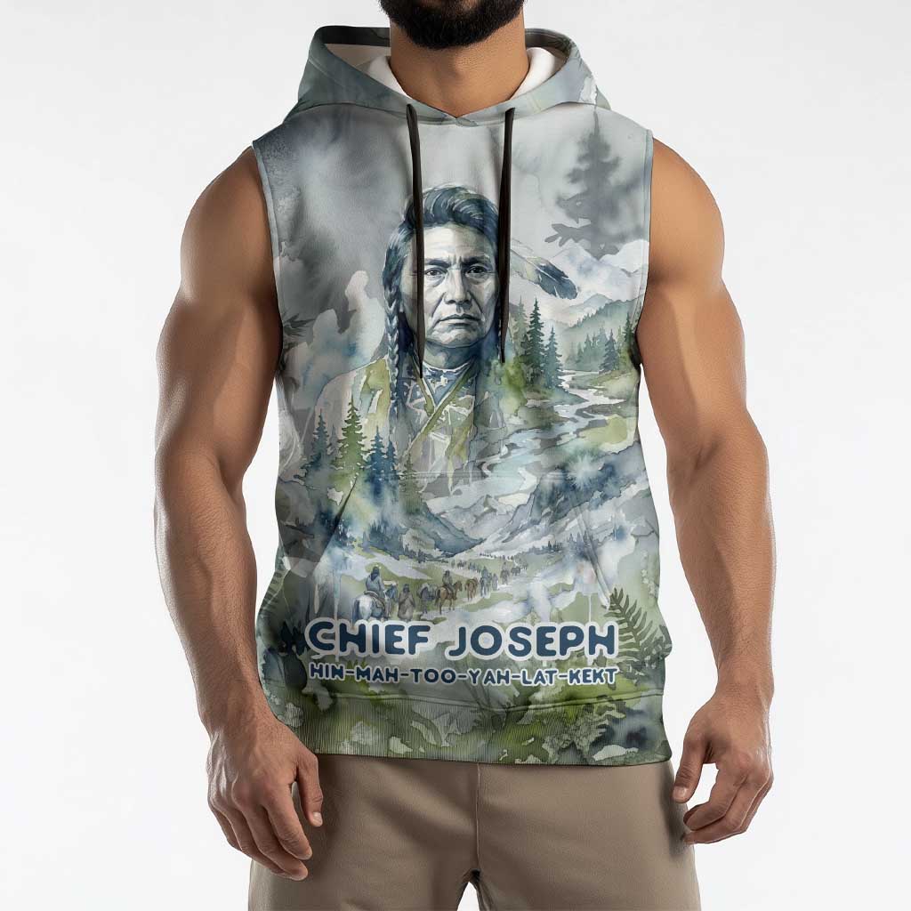Chief Joseph Native American Sleeveless Hoodie Tribal Heart Symbol Inspirational Quote Will Fight No More Forever - Wonder Print Shop