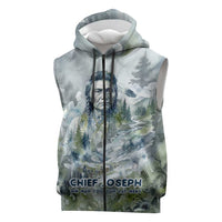 Chief Joseph Native American Sleeveless Zip Hoodie Tribal Heart Symbol Inspirational Quote Will Fight No More Forever - Wonder Print Shop