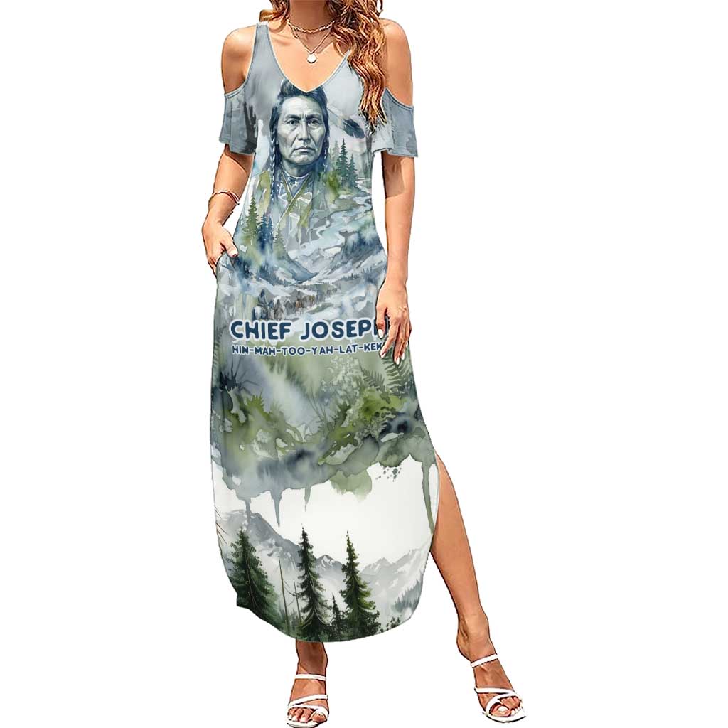 Chief Joseph Native American Summer Maxi Dress Tribal Heart Symbol Inspirational Quote Will Fight No More Forever - Wonder Print Shop