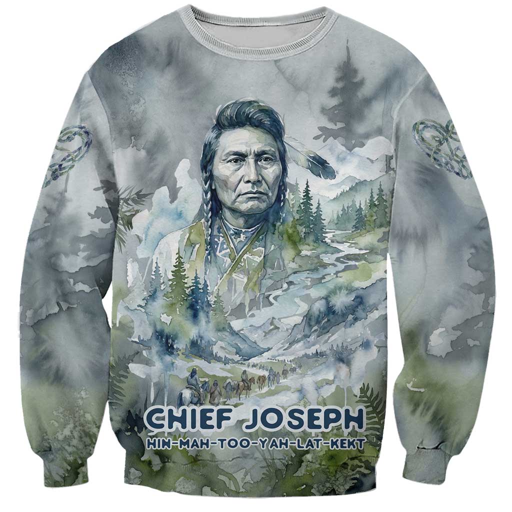 Chief Joseph Native American Sweatshirt Tribal Heart Symbol Inspirational Quote Will Fight No More Forever - Wonder Print Shop