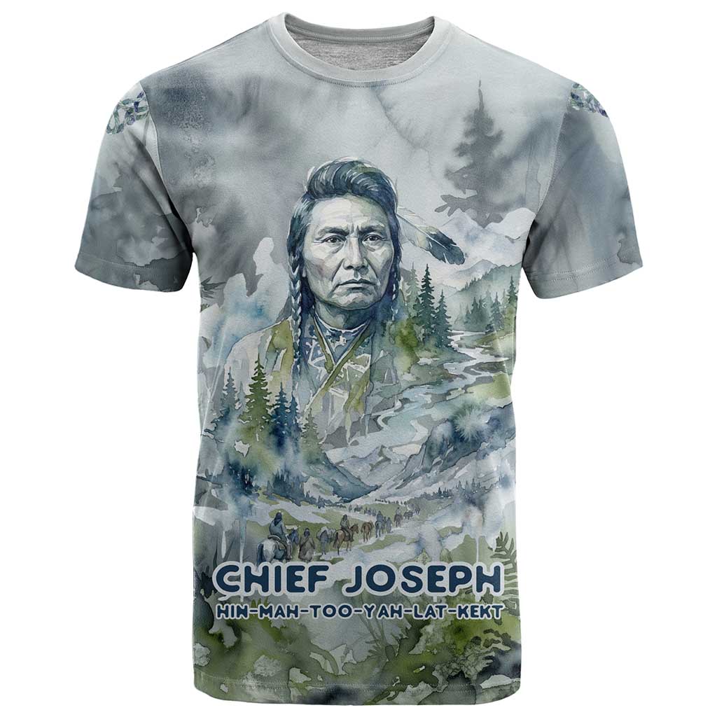 Chief Joseph Native American T Shirt Tribal Heart Symbol Inspirational Quote Will Fight No More Forever - Wonder Print Shop