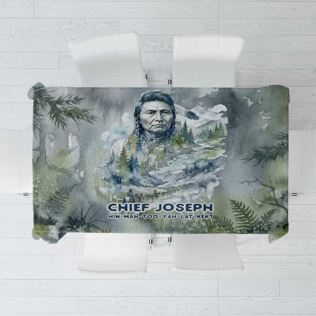 Chief Joseph Native American Tablecloth Tribal Heart Symbol Inspirational Quote Will Fight No More Forever - Wonder Print Shop