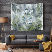 Chief Joseph Native American Tapestry Tribal Heart Symbol Inspirational Quote Will Fight No More Forever - Wonder Print Shop