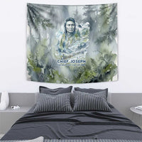 Chief Joseph Native American Tapestry Tribal Heart Symbol Inspirational Quote Will Fight No More Forever - Wonder Print Shop