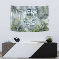Chief Joseph Native American Tapestry Tribal Heart Symbol Inspirational Quote Will Fight No More Forever - Wonder Print Shop