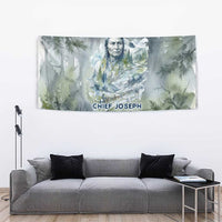 Chief Joseph Native American Tapestry Tribal Heart Symbol Inspirational Quote Will Fight No More Forever - Wonder Print Shop