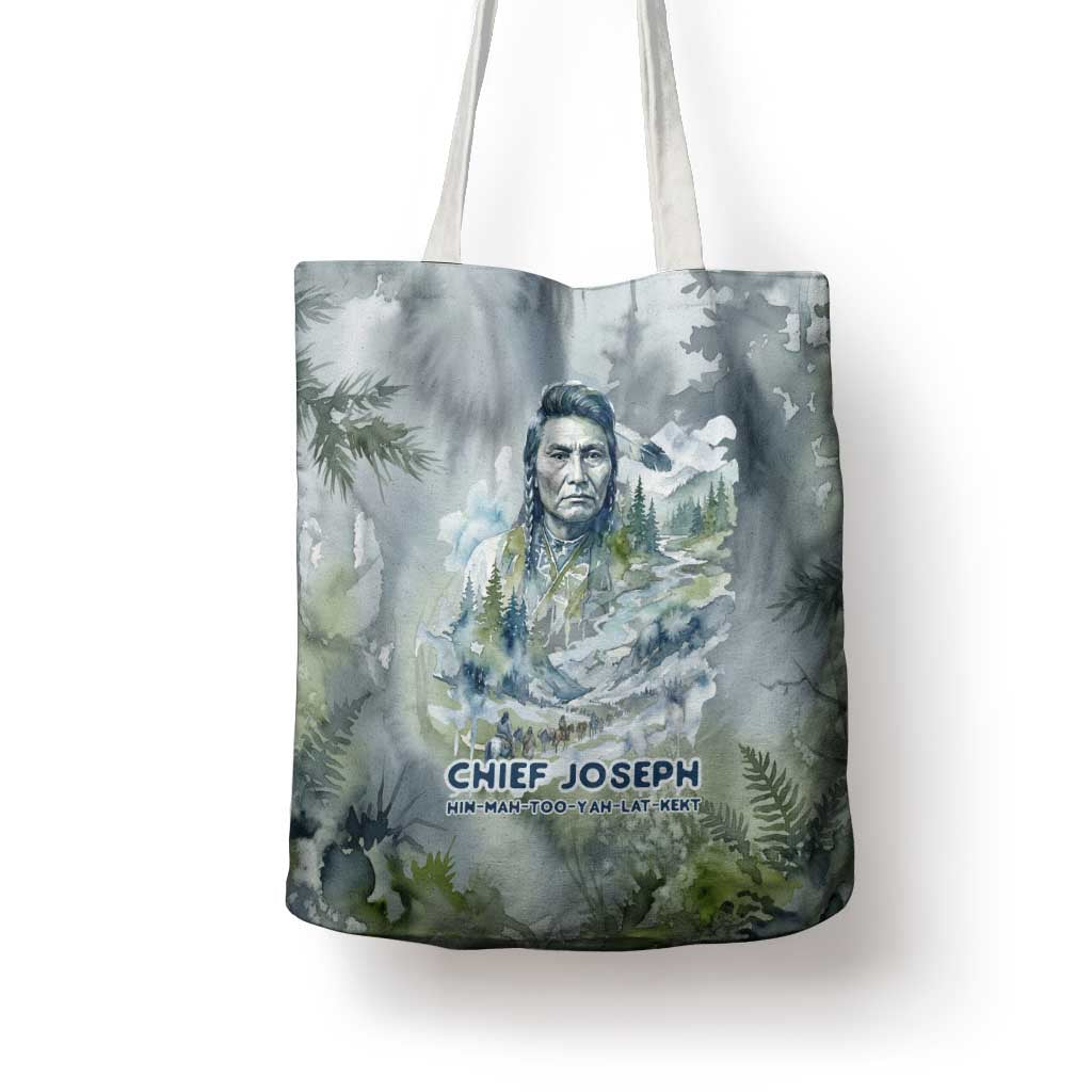 Chief Joseph Native American Tote Bag Tribal Heart Symbol Inspirational Quote Will Fight No More Forever - Wonder Print Shop