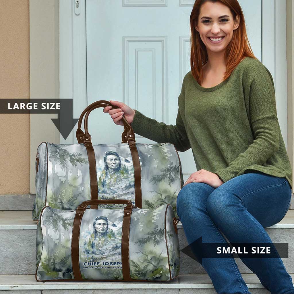 Chief Joseph Native American Travel Bag Tribal Heart Symbol Inspirational Quote Will Fight No More Forever - Wonder Print Shop