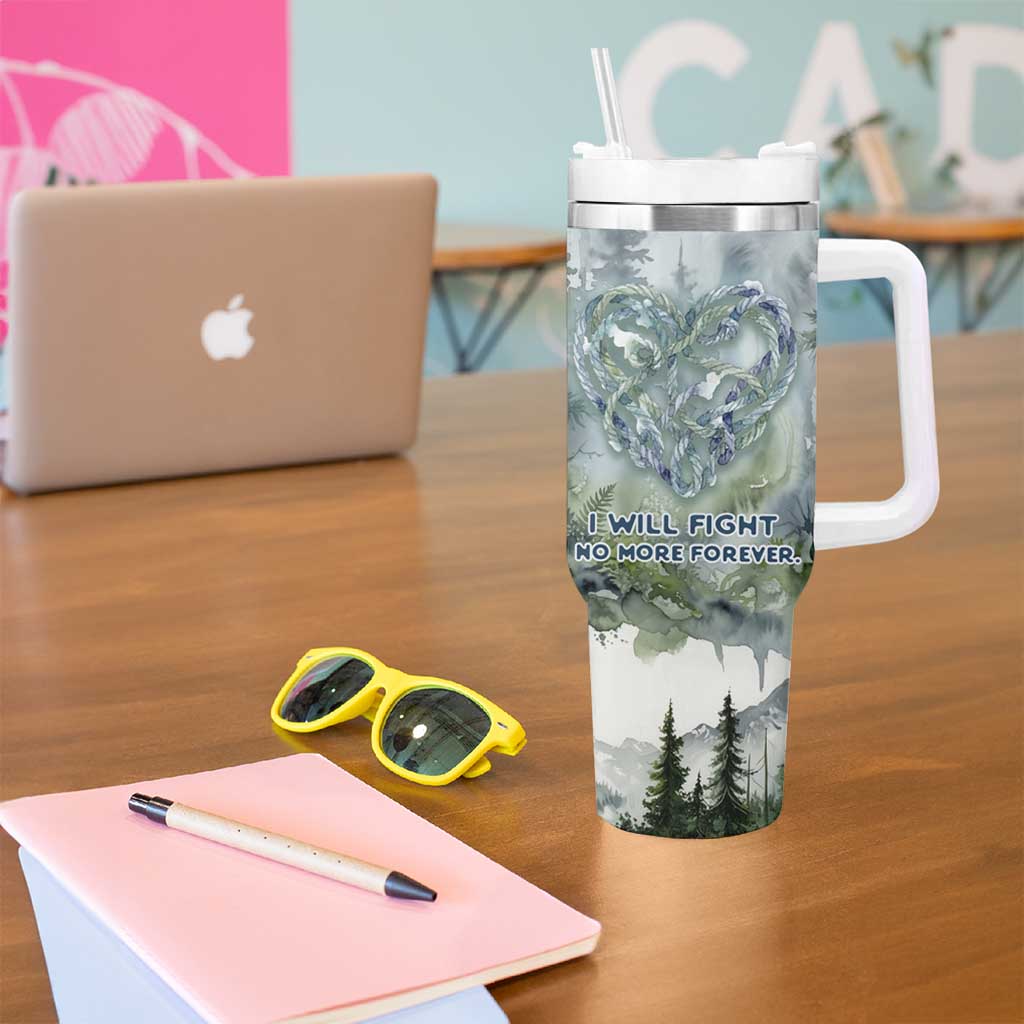 Chief Joseph Native American Tumbler With Handle Tribal Heart Symbol Inspirational Quote Will Fight No More Forever - Wonder Print Shop