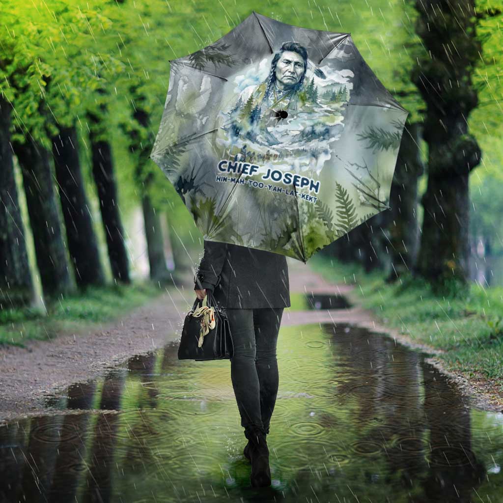 Chief Joseph Native American Umbrella Tribal Heart Symbol Inspirational Quote Will Fight No More Forever - Wonder Print Shop