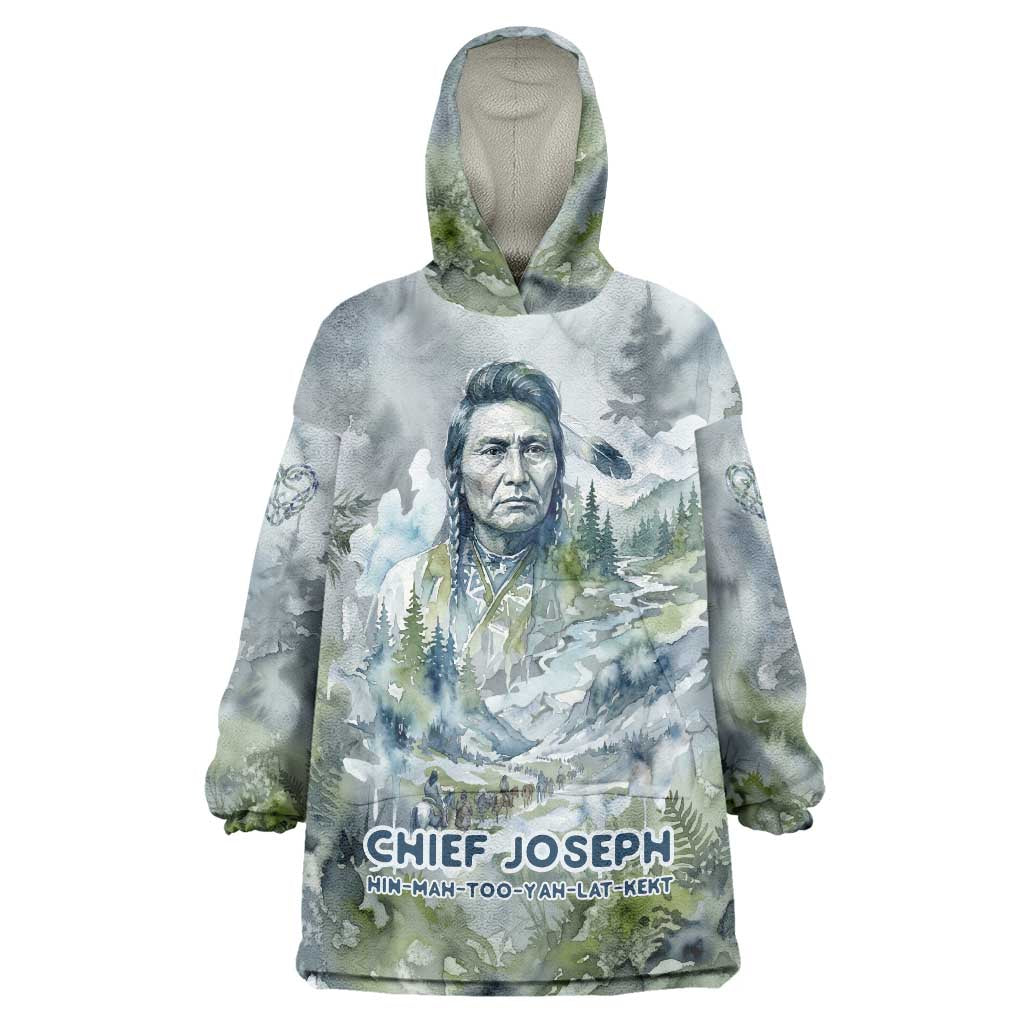 Chief Joseph Native American Wearable Blanket Hoodie Tribal Heart Symbol Inspirational Quote Will Fight No More Forever - Wonder Print Shop