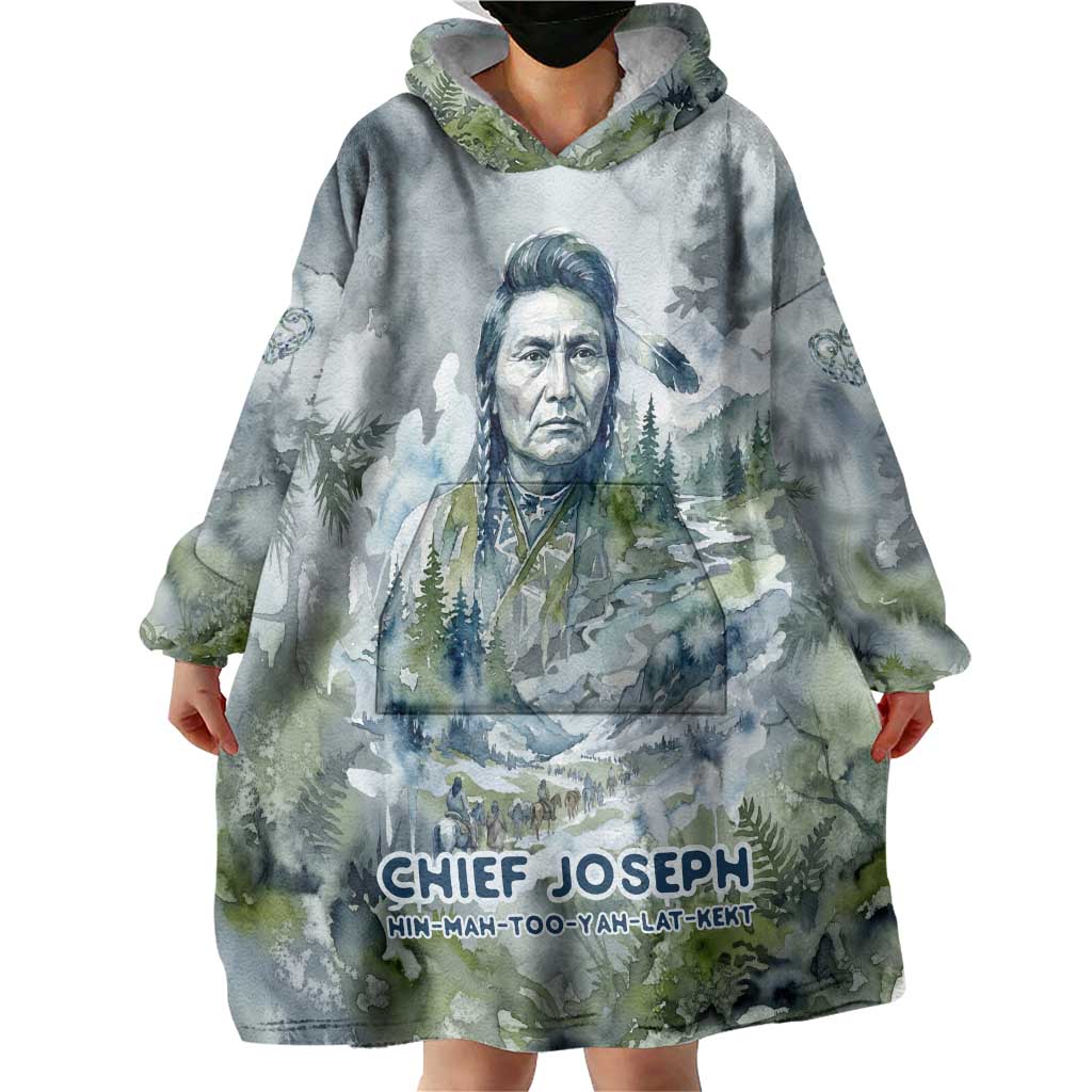 Chief Joseph Native American Wearable Blanket Hoodie Tribal Heart Symbol Inspirational Quote Will Fight No More Forever - Wonder Print Shop