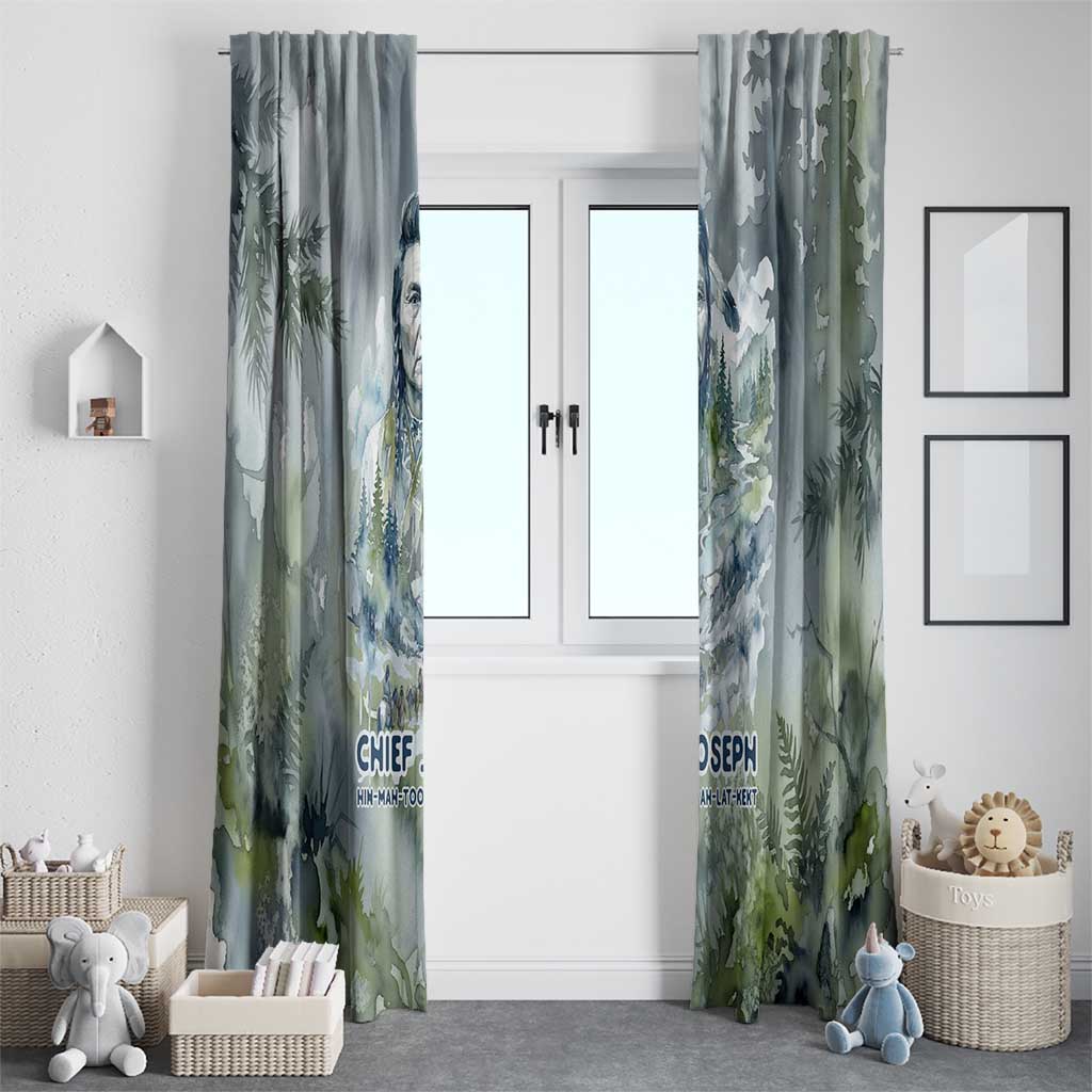 Chief Joseph Native American Window Curtain Tribal Heart Symbol Inspirational Quote Will Fight No More Forever - Wonder Print Shop
