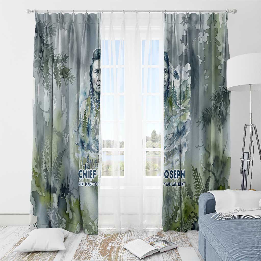 Chief Joseph Native American Window Curtain Tribal Heart Symbol Inspirational Quote Will Fight No More Forever - Wonder Print Shop