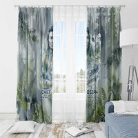 Chief Joseph Native American Window Curtain Tribal Heart Symbol Inspirational Quote Will Fight No More Forever - Wonder Print Shop