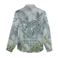 Chief Joseph Native American Women Casual Shirt Tribal Heart Symbol Inspirational Quote Will Fight No More Forever - Wonder Print Shop