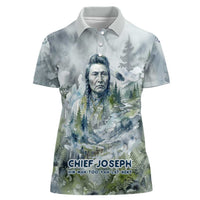 Chief Joseph Native American Women Polo Shirt Tribal Heart Symbol Inspirational Quote Will Fight No More Forever - Wonder Print Shop