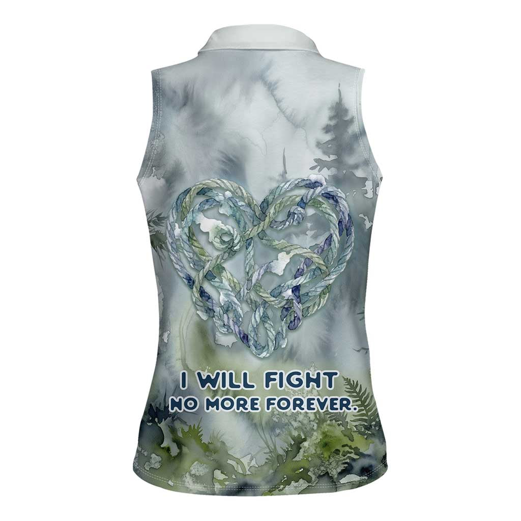 Chief Joseph Native American Women Sleeveless Polo Shirt Tribal Heart Symbol Inspirational Quote Will Fight No More Forever - Wonder Print Shop