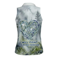 Chief Joseph Native American Women Sleeveless Polo Shirt Tribal Heart Symbol Inspirational Quote Will Fight No More Forever - Wonder Print Shop