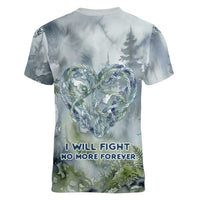 Chief Joseph Native American Women V-Neck T-Shirt Tribal Heart Symbol Inspirational Quote Will Fight No More Forever - Wonder Print Shop
