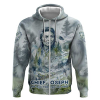 Chief Joseph Native American Zip Hoodie Tribal Heart Symbol Inspirational Quote Will Fight No More Forever - Wonder Print Shop