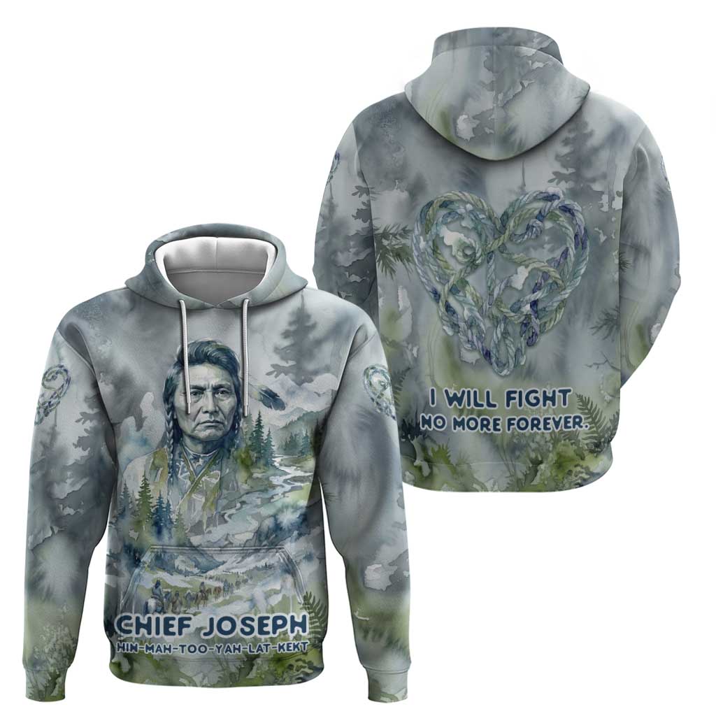 Chief Joseph Native American Zip Hoodie Tribal Heart Symbol Inspirational Quote Will Fight No More Forever - Wonder Print Shop