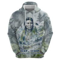 Chief Joseph Native American Zip Hoodie Tribal Heart Symbol Inspirational Quote Will Fight No More Forever - Wonder Print Shop