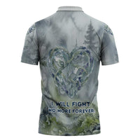 Chief Joseph Native American Zipper Polo Shirt Tribal Heart Symbol Inspirational Quote Will Fight No More Forever - Wonder Print Shop