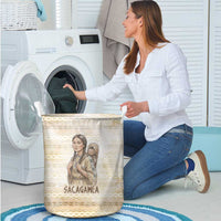 Sacagawea Native American Laundry Basket River Journey Scene Inspirational Quote Lead with Your Heart - Wonder Print Shop