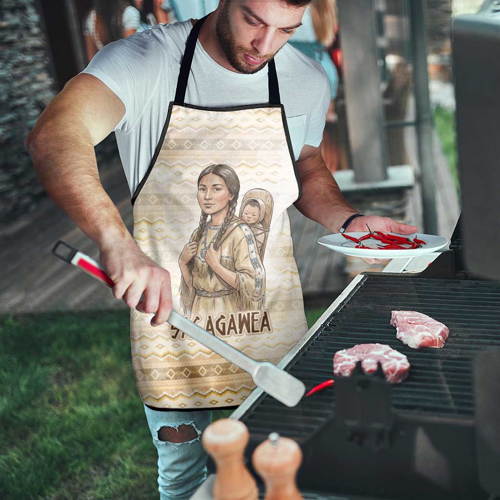 Sacagawea Native American Apron River Journey Scene Inspirational Quote Lead with Your Heart - Wonder Print Shop