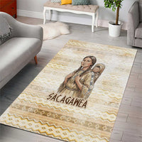 Sacagawea Native American Area Rug River Journey Scene Inspirational Quote Lead with Your Heart - Wonder Print Shop