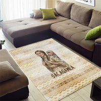 Sacagawea Native American Area Rug River Journey Scene Inspirational Quote Lead with Your Heart - Wonder Print Shop
