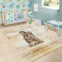 Sacagawea Native American Area Rug River Journey Scene Inspirational Quote Lead with Your Heart - Wonder Print Shop