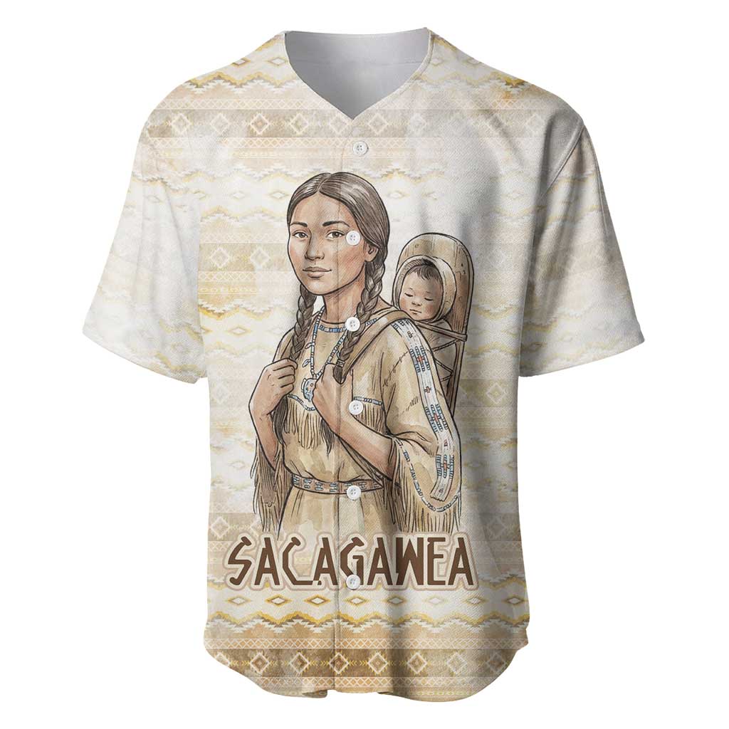 Sacagawea Native American Baseball Jersey River Journey Scene Inspirational Quote Lead with Your Heart - Wonder Print Shop