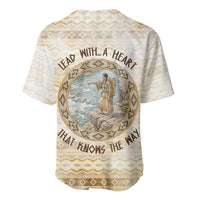 Sacagawea Native American Baseball Jersey River Journey Scene Inspirational Quote Lead with Your Heart - Wonder Print Shop